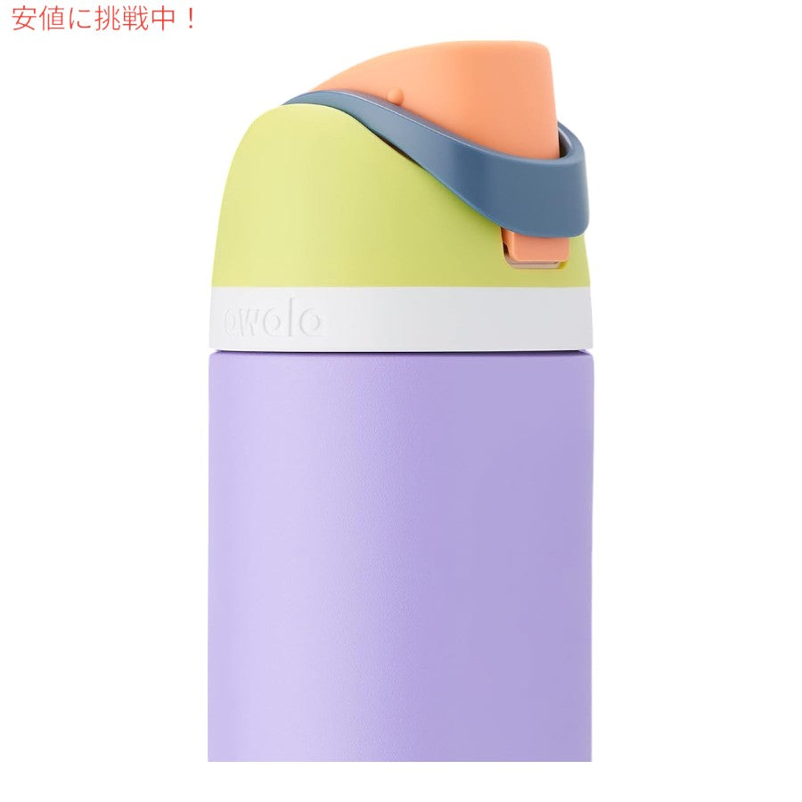 Owala オワラ FreeSip 断熱ステンレススチールウォーターボトル ストロー付き 24oz Insulated Stainless Steel Water Bottle [C06060] 色: Denim 2