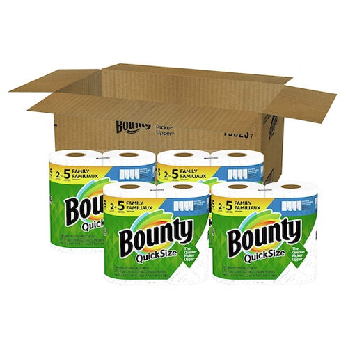 Bounty Quick-Size Paper Towels, White, 8 Rolls / バウンティ キッチンペーパー クイックサイズ 8ロール ペーパータオル キッチンタオル 6
