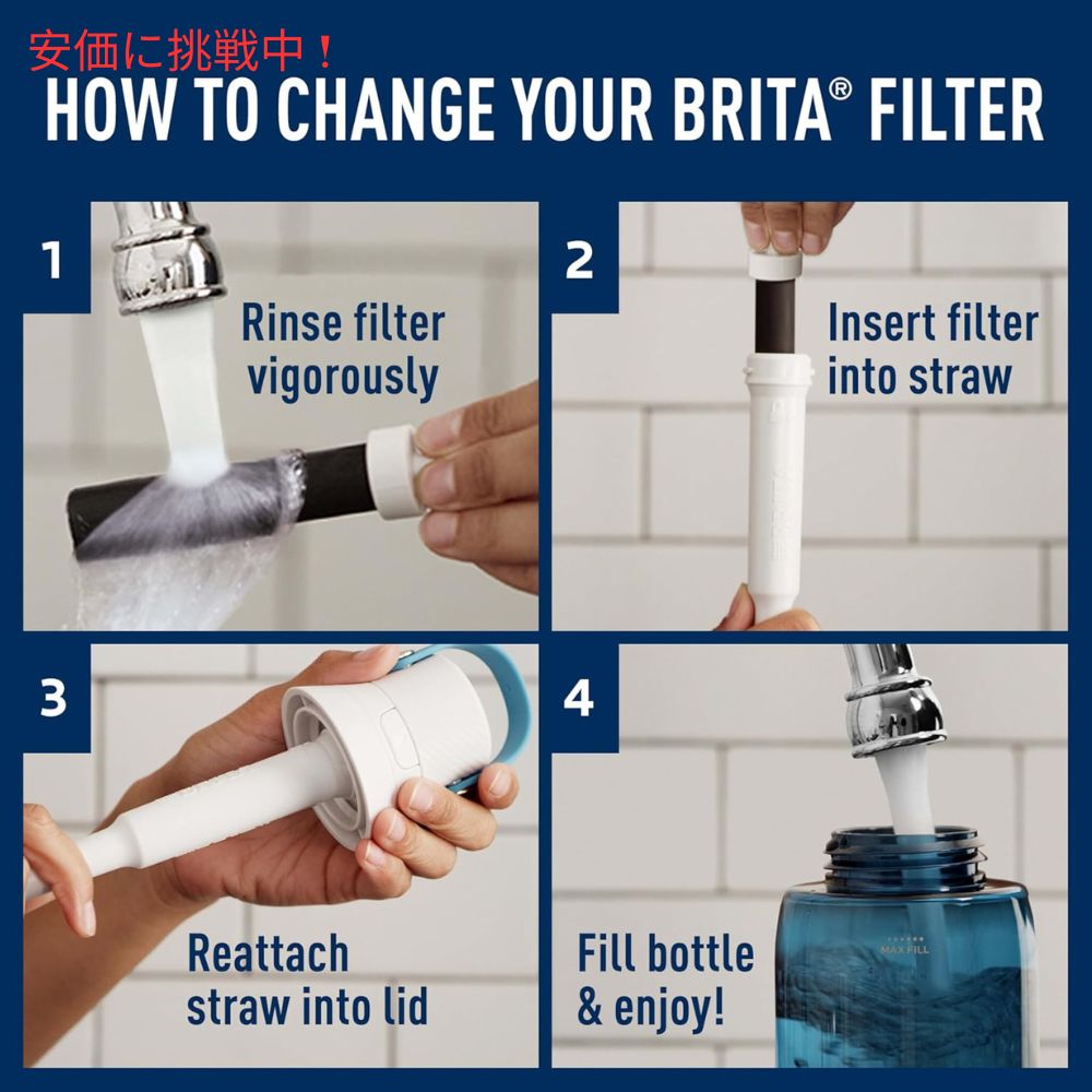 Brita ブリタ ウォーターボトル用交換フィルター 6個セット Water Bottle Replacement Filters 6pcs 6