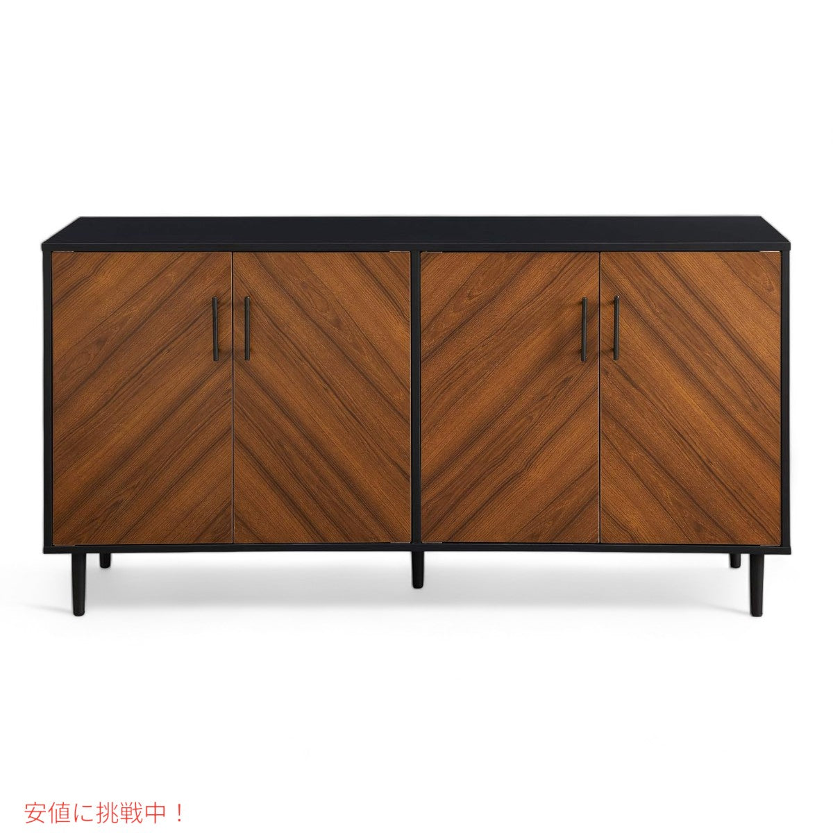 ウォーカーエディソン Walker Edison キーモダン ブックマッチ ビュッフェ 収納キャビネット 58インチ ブラック Caye Modern Bookmatch Buffet 58inch Black 3
