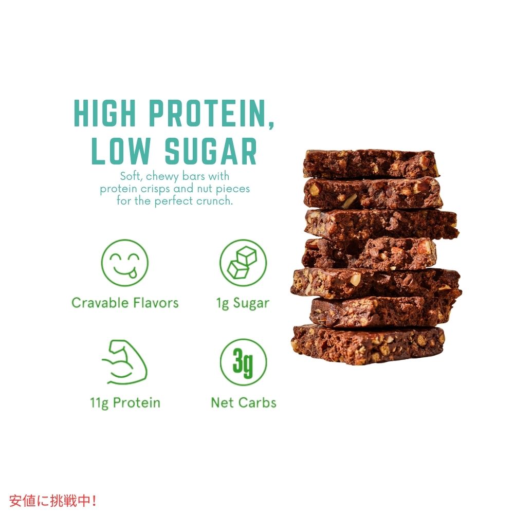 Bulletproof ブレットプルーフ  チョコレートミントチッププロテインクリスプバー 12本入り Chocolate Mint Chip Protein Crisp Bars 12pk 6