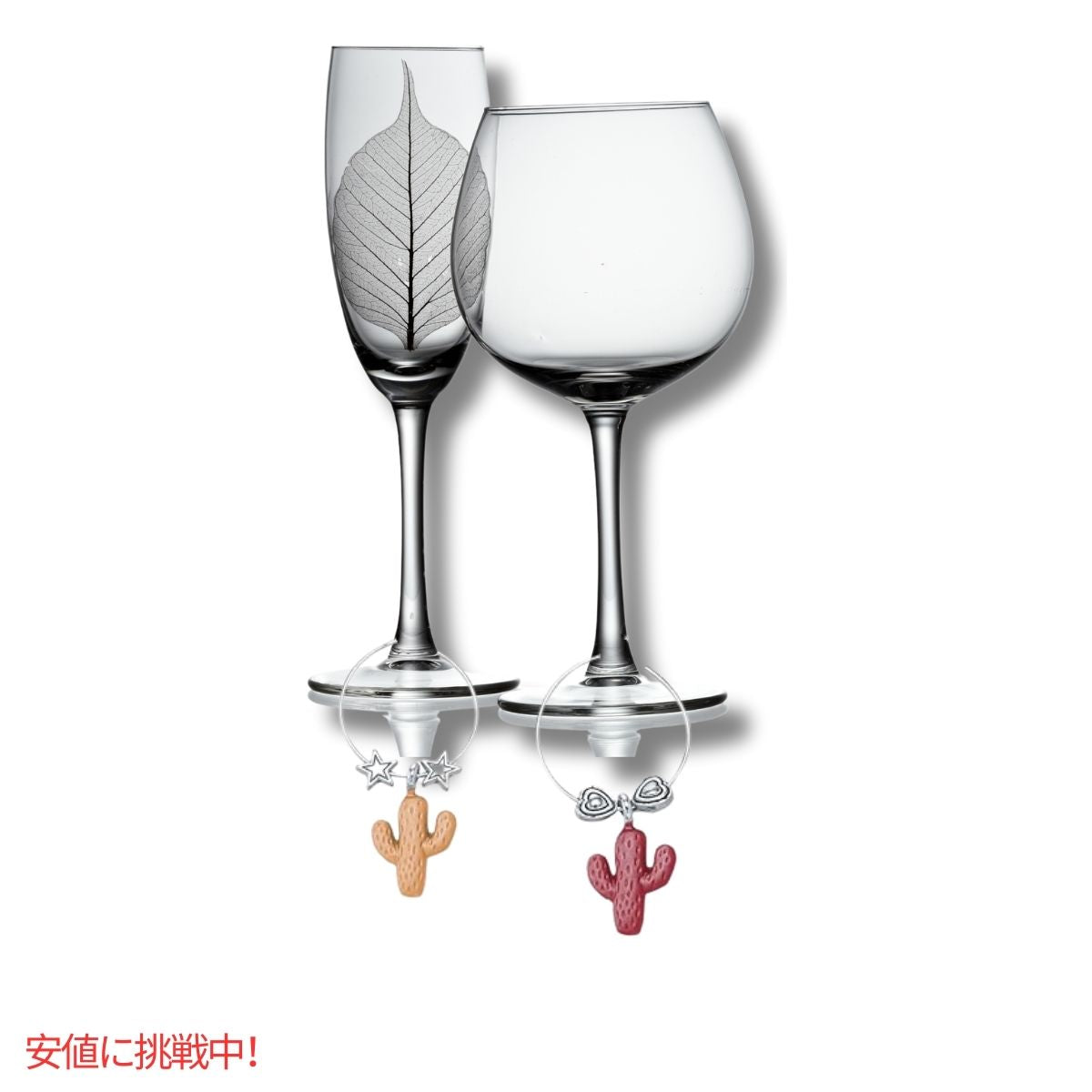 ワイングラスチャーム that Wine is Mine! ロングサボテン 6個セット Wine Glass Charms Long Cactus 3