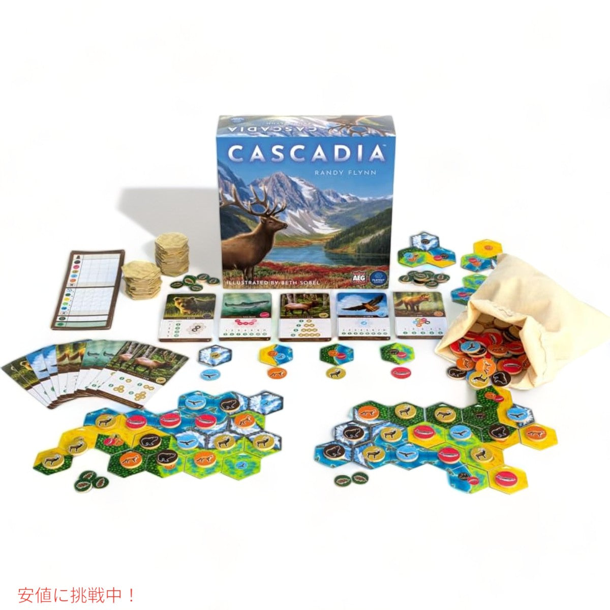 AEG & フラットアウト ゲームズ カスケディア ボードゲームセット  AEG & FlatOut Games Cascadia Award Winning Board Game Set 3