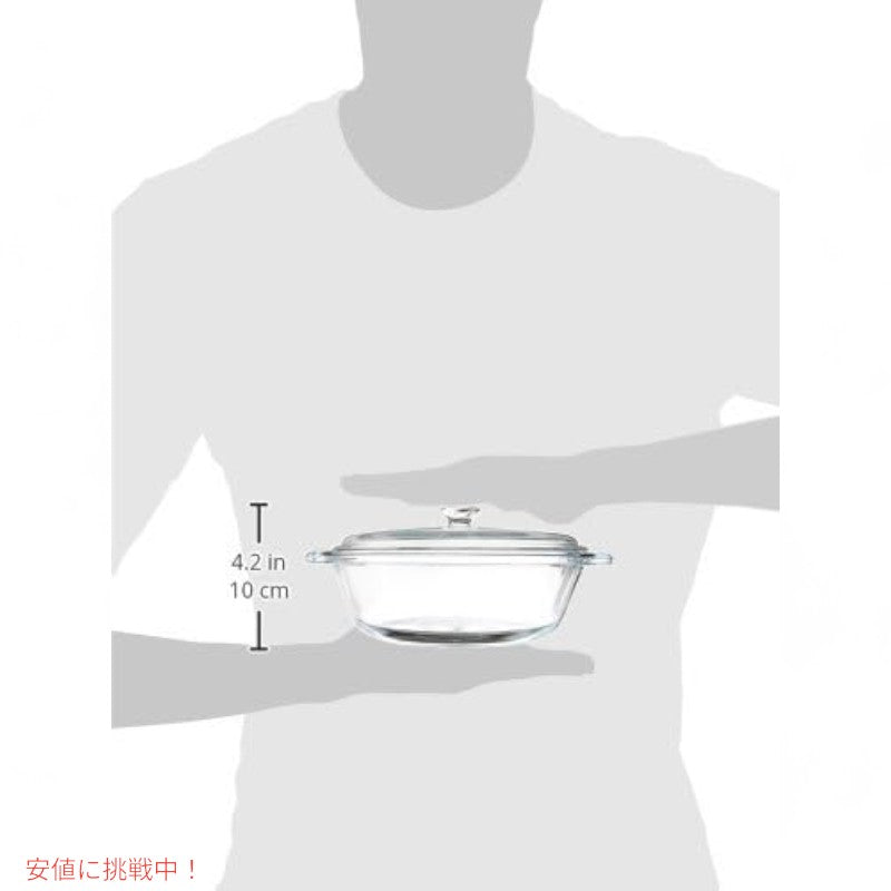 Anchor Hocking 2クォートラウンドガラスキャセロールベーキングディッシュミディアム Anchor Hocking 2 Quart Round Glass Casserole Baking Dish Medium 3