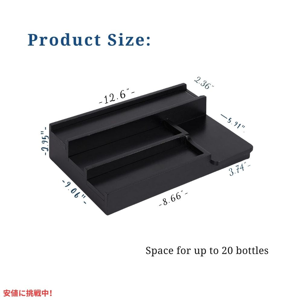 Cathyeen 木製 4段 収納スタンド ディスプレイ収納 ブラック 香水 小物 収納 Perfume Wooden Organizer Holder Stand 4 Tiered Black 4
