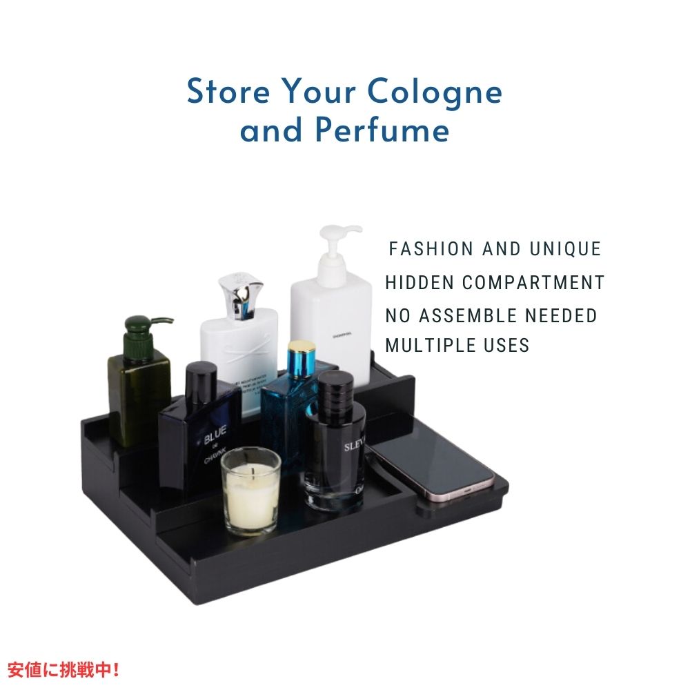 Cathyeen 木製 4段 収納スタンド ディスプレイ収納 ブラック 香水 小物 収納 Perfume Wooden Organizer Holder Stand 4 Tiered Black 5