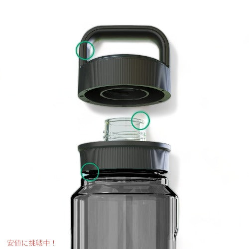 YETI Yonder 1L/34オンス ウォーターボトル Yonderチャグキャップ付き チャコール 2