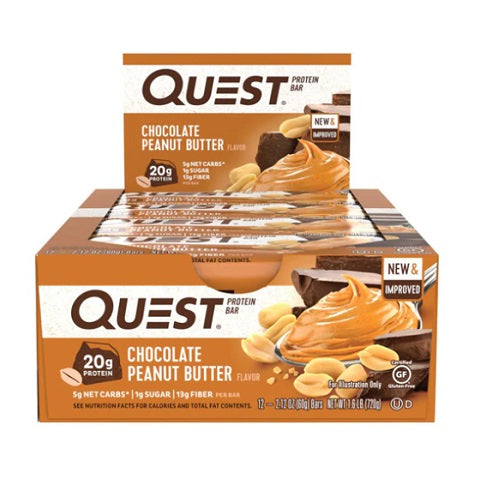 クエストバー プロテインバー チョコレート＆ピーナッツバター 12本入り/ Quest Bar Protein Bar Chocolate&Peanut Butter Flavor 12ct 1
