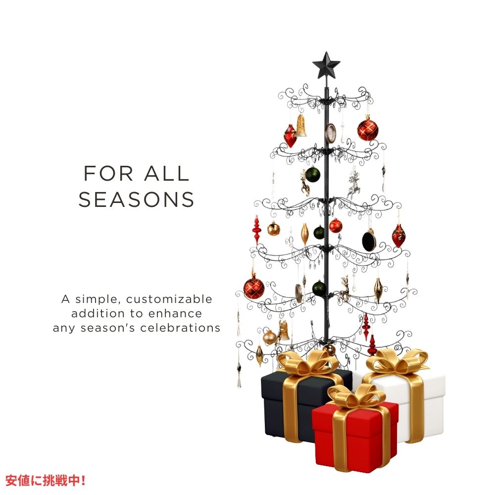Best Choice Products 6フィート 錬鉄製 オーナメント クリスマスツリーディスプレイ  Wrought Iron Christmas Tree Ornament Display 6ft 6