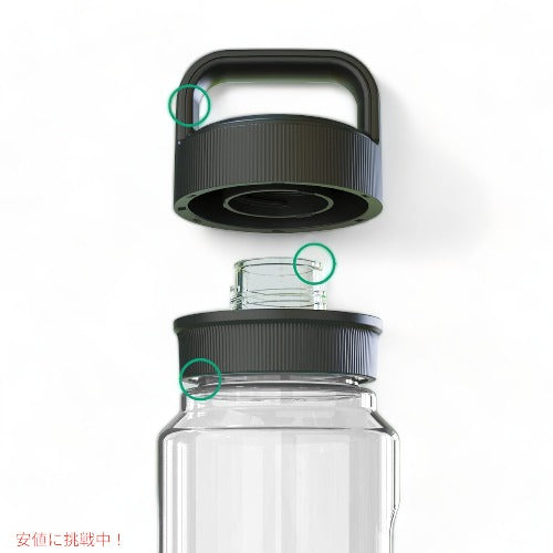 YETI Yonder 1L/34オンス ウォーターボトル Yonderチャグキャップ付き クリアー 2