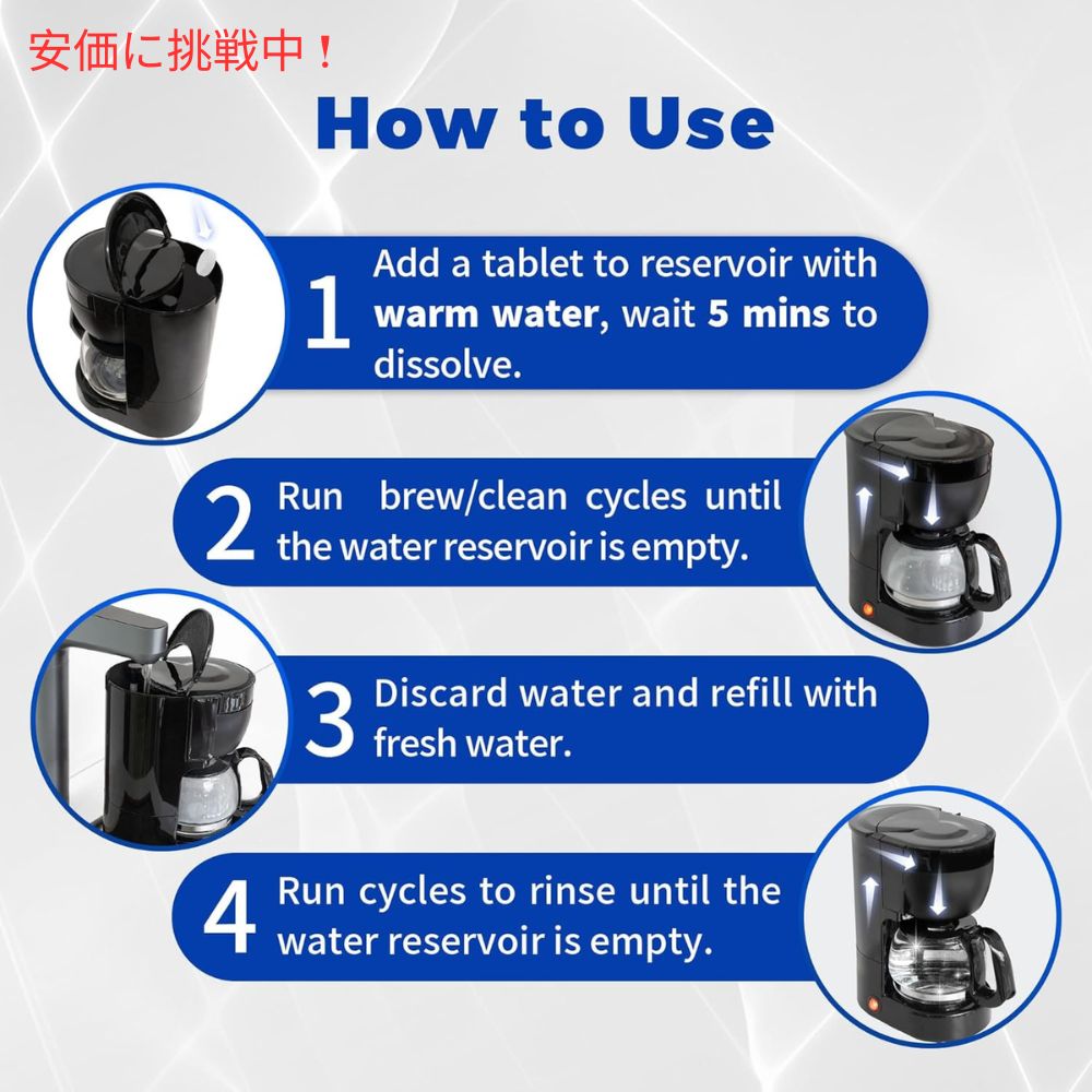 cleanan クリーンアン コーヒーメーカー用クリーナー タブレット 24個入り 洗浄 除石灰 Coffee Maker Cleaner and Descaling Tablet 24pcs 5