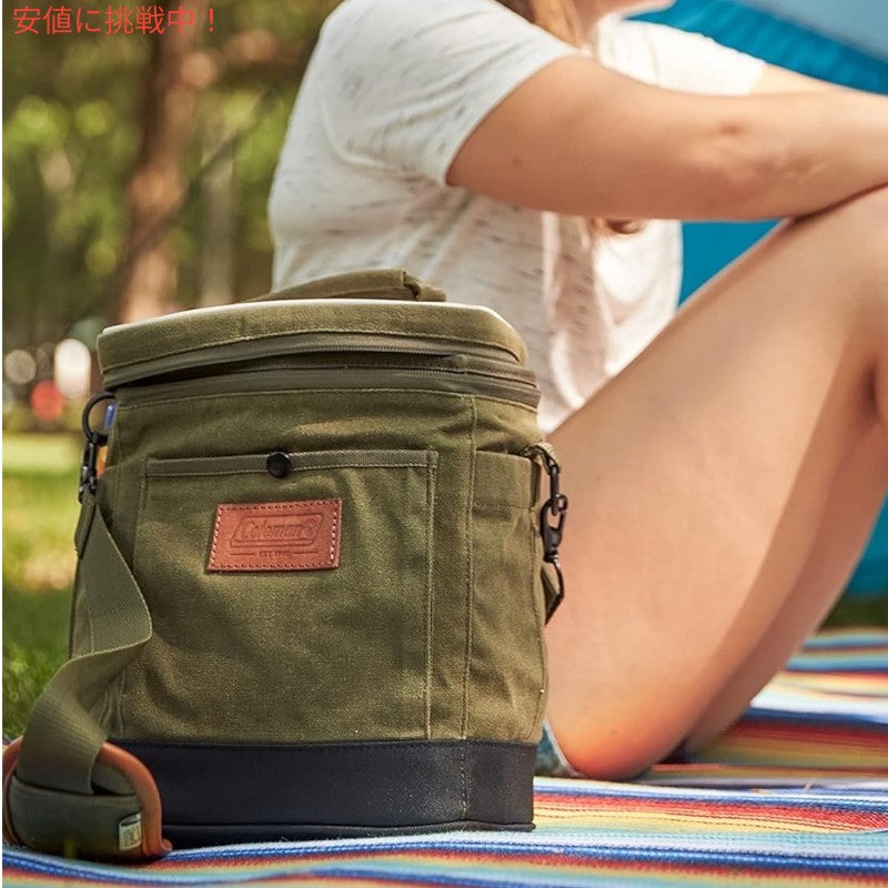 Coleman コールマン Banyan Series Portable Soft Cooler Leak-Proof Tote Bag 12 can ポータブル ソフトクーラー 保冷 防漏 トートバッグ  キャンバス地 Olive 6