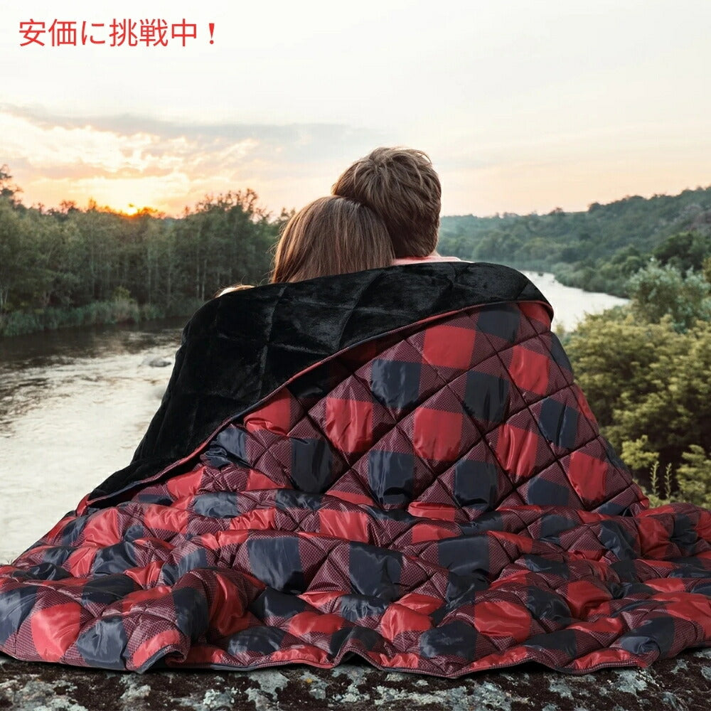 Coleman コールマン アウトドア＆インドア用 赤と黒のブランケット 約213cm × 244cm Outdoor and Indoor Red and Black Blanket 84x96inches 3