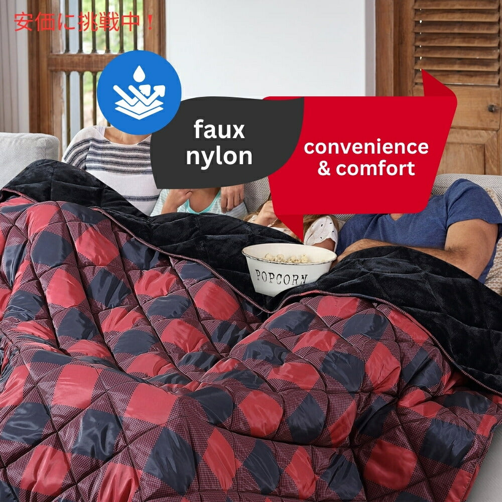 Coleman コールマン アウトドア＆インドア用 赤と黒のブランケット 約213cm × 244cm Outdoor and Indoor Red and Black Blanket 84x96inches 4