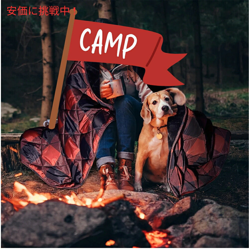 Coleman コールマン アウトドア＆インドア用 赤と黒のブランケット 約213cm × 244cm Outdoor and Indoor Red and Black Blanket 84x96inches 6