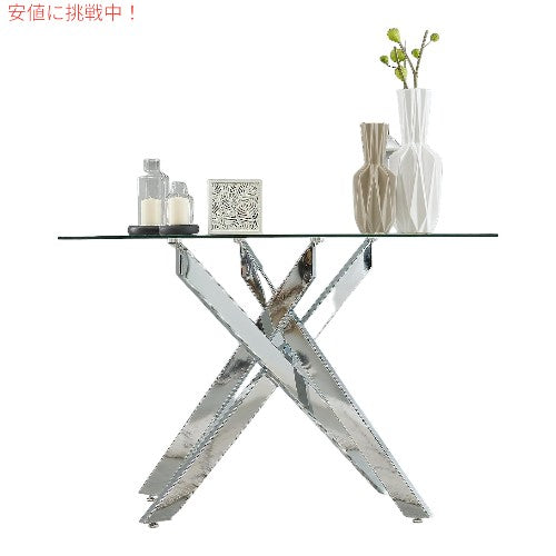 Edwin's Choice エドウィンズチョイス モダン コンソールテーブル シルバーガラステーブル ソファテーブル WMTB03 Modern Style Console Table Sofa Table 1