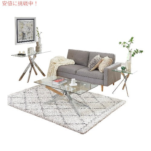 Edwin's Choice エドウィンズチョイス モダン コンソールテーブル シルバーガラステーブル ソファテーブル WMTB03 Modern Style Console Table Sofa Table 2