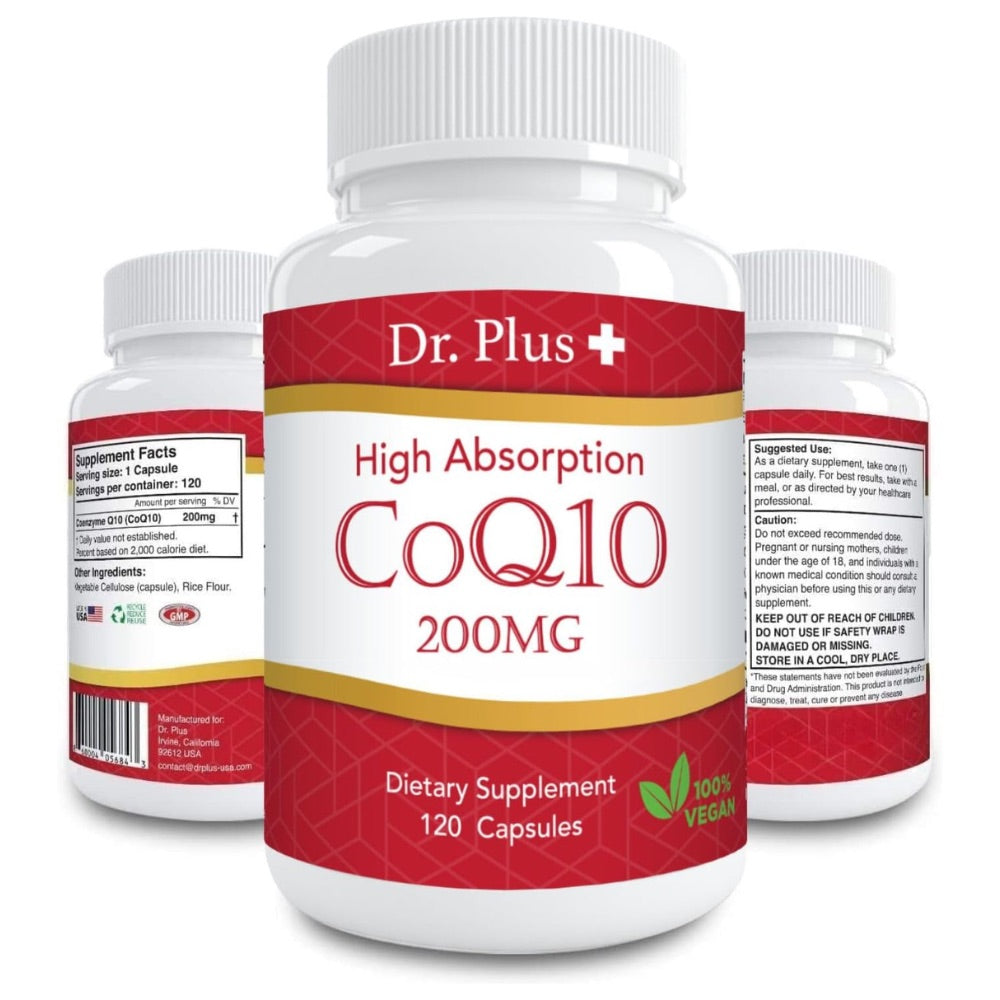 【6個】高吸収コエンザイムCoQ10 - Coenzyme Q10 120カプセル 4ヶ月分x6 High Absorption COQ10 Dr.Plus + ドクター プラス サプリメント Made in USA 2