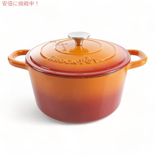 クロックポット Crock-Pot アーティザン ラウンド エナメル キャストアイロン ダッチオーブン 4.7L [サンセットオレンジ] Artisan Round Cast Iron Dutch Oven 1