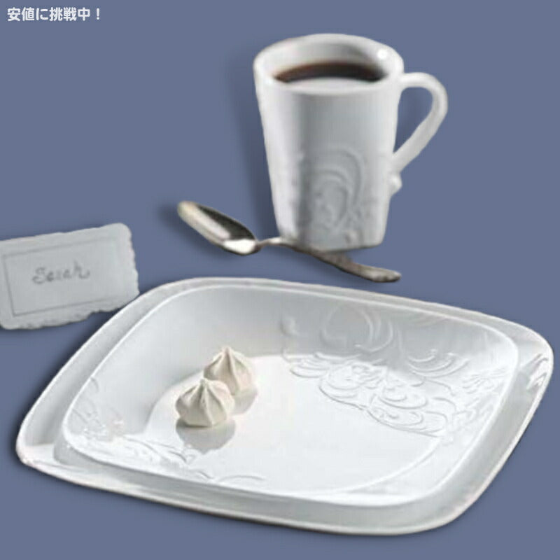 [16個セット・4人分] コレール ガラス食器 チェリッシュ ディナーセット エンボス加工 [白] Corelle 16-Piece Vitrelle Glass Cherish Dinner Set 2