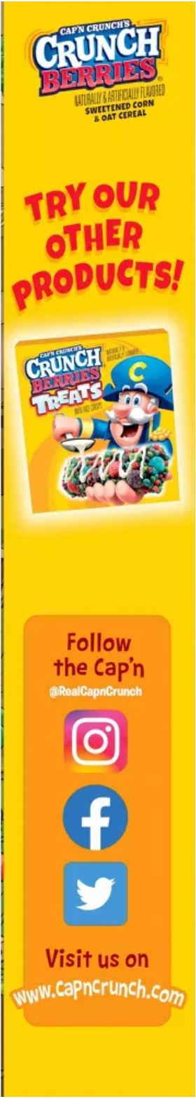 キャプン クランチ ベリーシリアル 334g Cap'n Crunch Berries Cereal 11.7oz / Sweetened Corn & Oat Cereal  スイートコーン＆オーツ シリアル 3