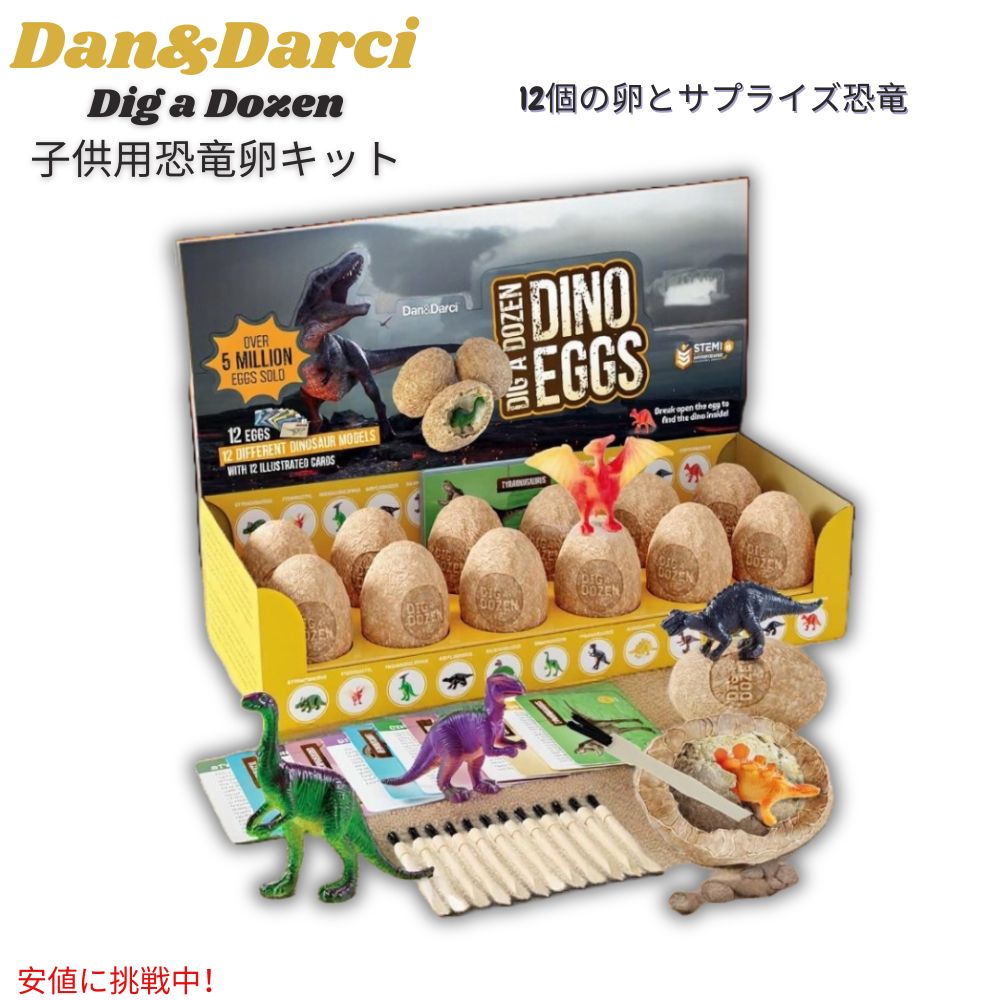 Dan&Darci 恐竜のたまご発掘キット 恐竜のたまご12個入り 恐竜のおもちゃ サイエンス・STEM体験 Dig a Dozen Dino Egg Kit for Kids 1