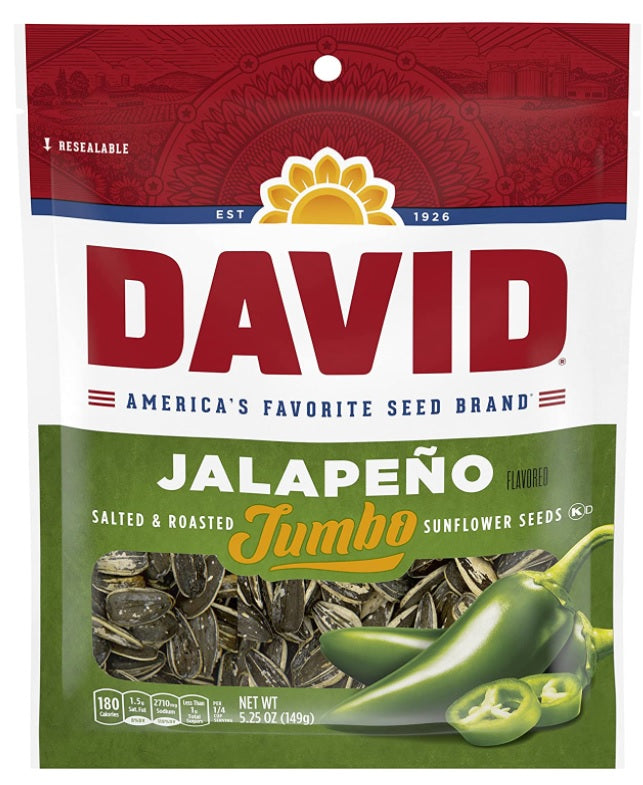 DAVID Jalape?o デイビッド ハラペーニョ 5.25oz ｘ 12袋入り　ひまわりの種 1