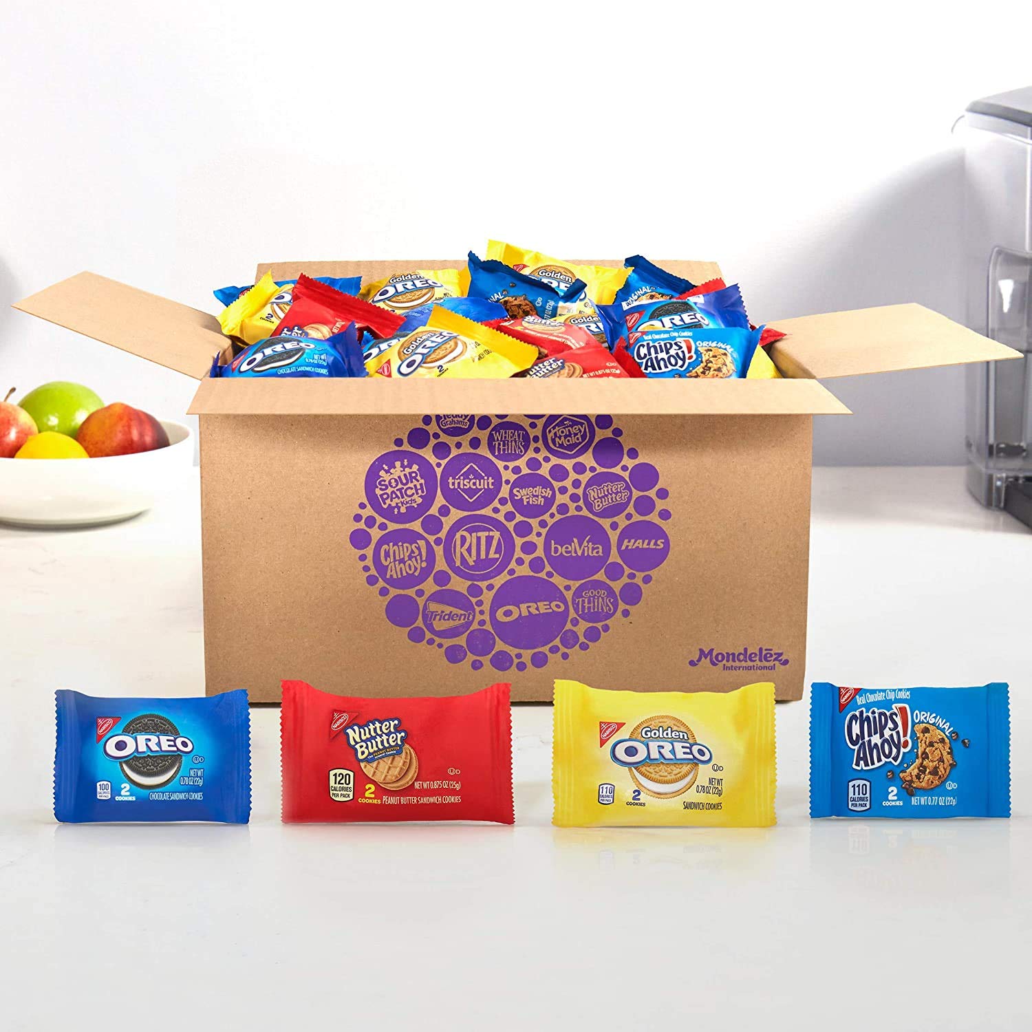 OREO オリジナル、OREO ゴールデン、CHIPS AHOY! and Nutter バター クッキー スナック バラエティ パック、56スナック パック (1パックあたり2クッキー) 4