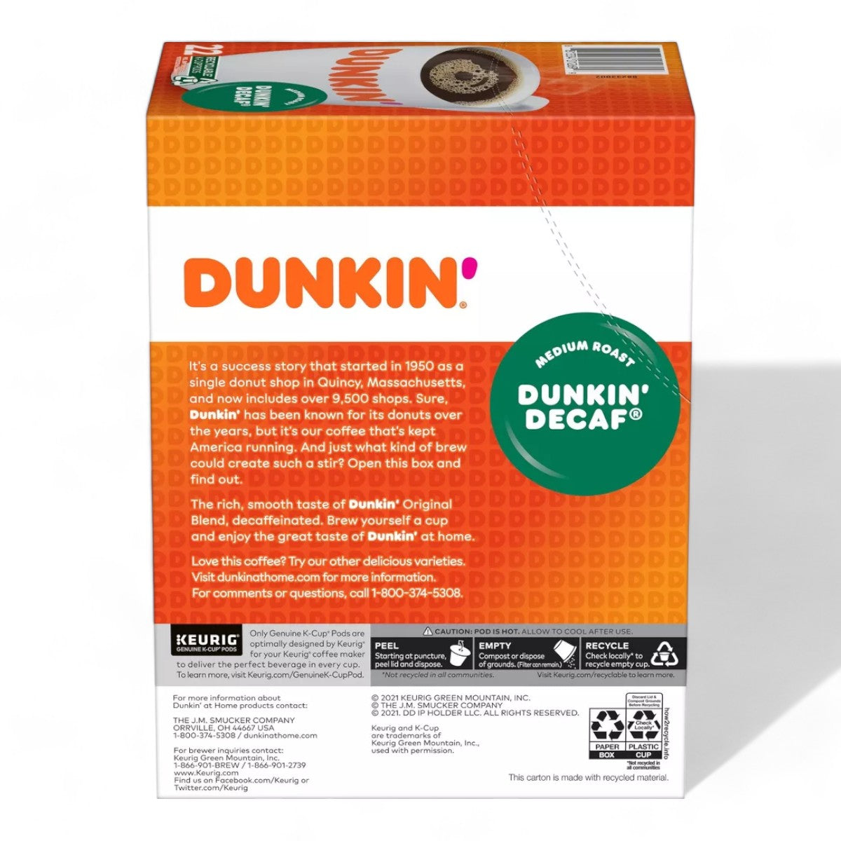 キューリグ Kカップ ダンキンドーナツ デカフェ ミディアムロースト 22個 KEURIG K-Cup Dunkin' Donuts Decaf Medium Roast 22ct 2