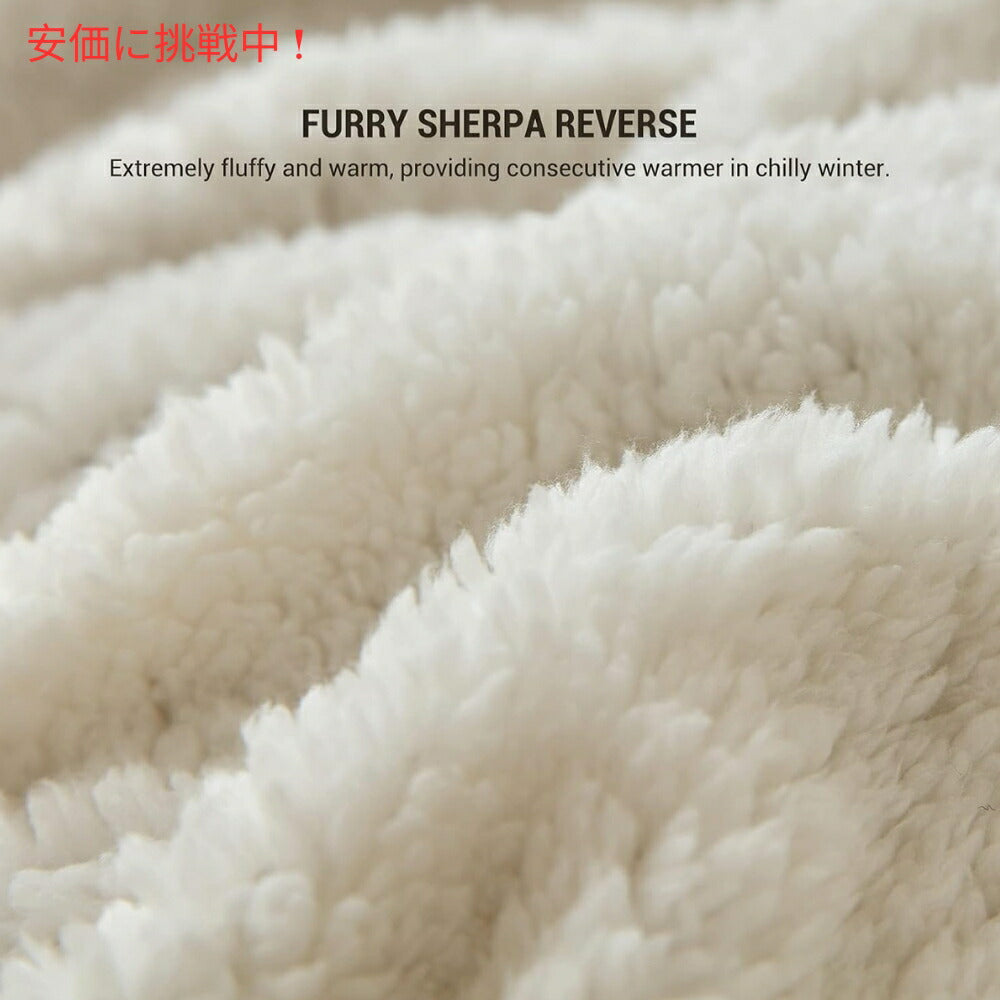 Elegear コージーで暖かいふわふわフェイクファーブランケット（ブルー）約150cm × 200cm Cozy Warm Soft Faux Fur Blanket Blue 59x79inches 4