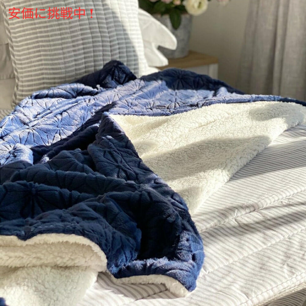 Elegear コージーで暖かいふわふわフェイクファーブランケット（ブルー）約150cm × 200cm Cozy Warm Soft Faux Fur Blanket Blue 59x79inches 6