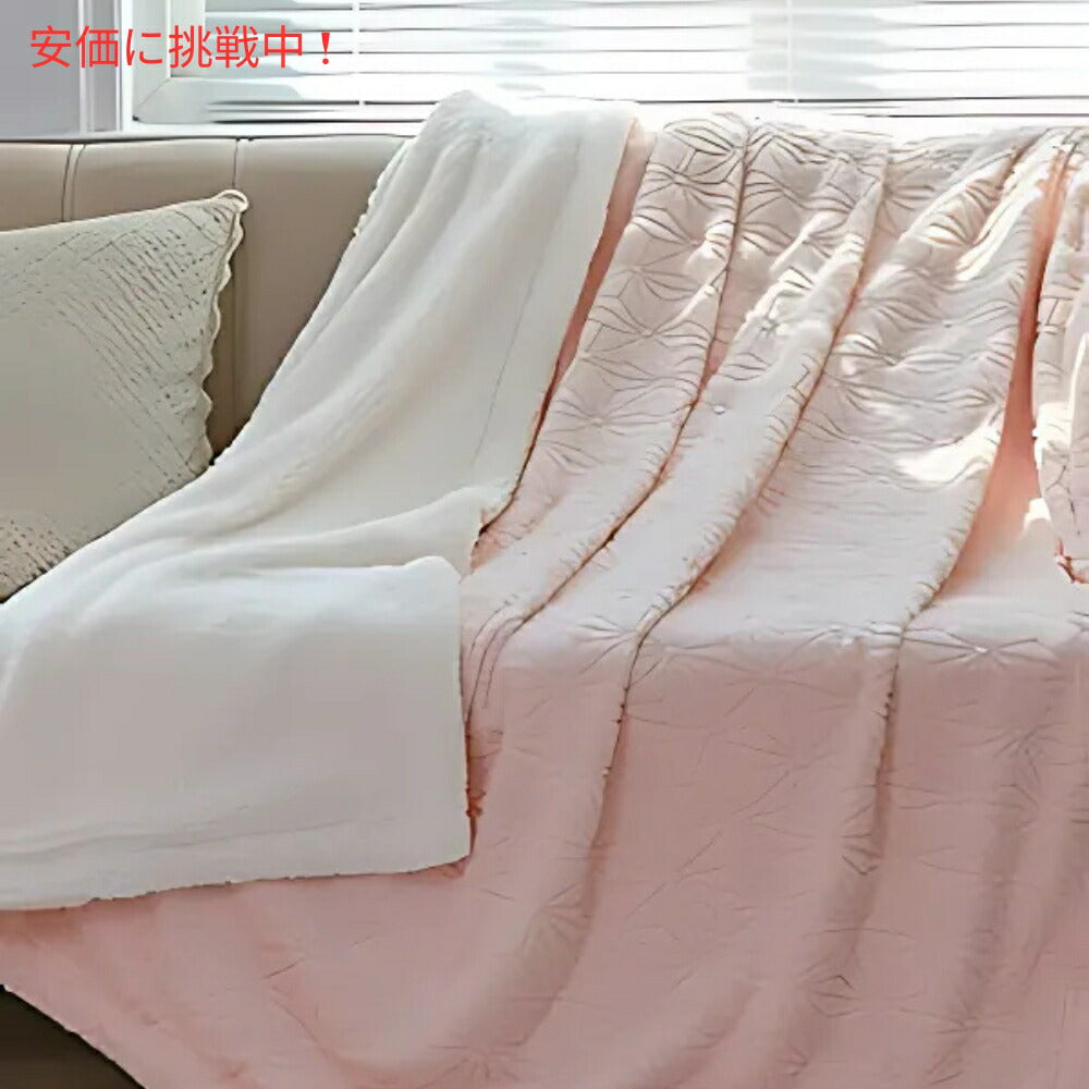Elegear コージーで暖かい柔らかなフェイクファーブランケット（ピンク）約150cm × 200cm Cozy Warm Soft Faux Fur Blanket Pink 59x79inches 7