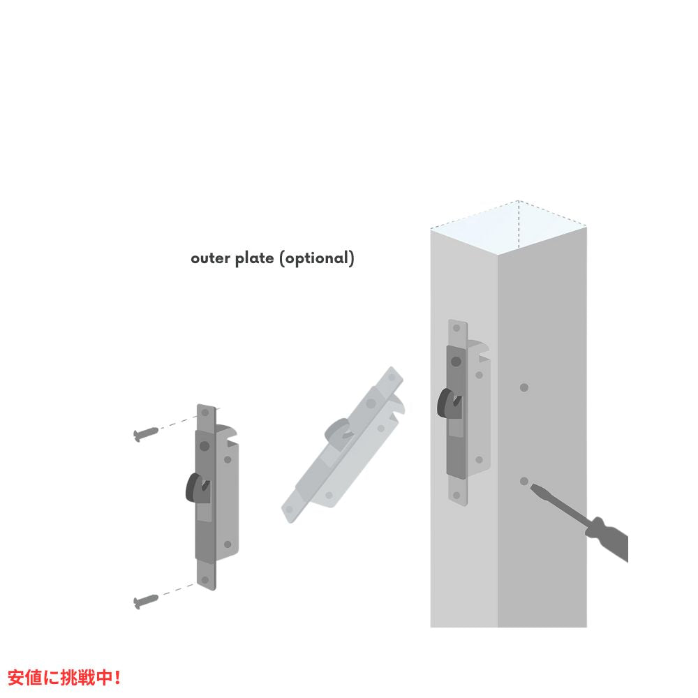 Essential Values パティオドア用エッセンシャルバリュースライディングドアほぞ穴ロックスチール交換用ラッチロック Sliding Door Mortise Lock 3