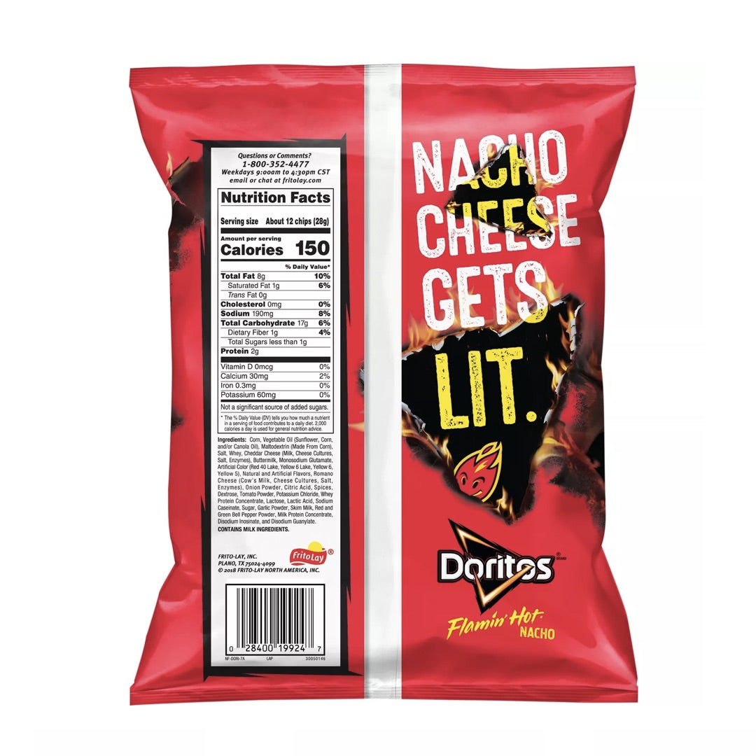 Doritos Flamin' Hot Nacho Cheese Flavored Tortilla Chips / ドリトス トルティーヤチップス フレーミン ホットナチョチーズ味 262.2g(9.75oz) 2