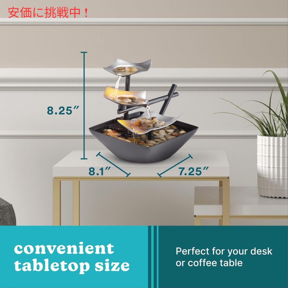 Homedics 卓上噴水 インテリア 水のせせらぎからストレスフリーに Tabletop Water Fountain 2