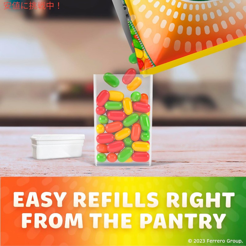 Tic Tac ティックタック Fruit Adventure Mints 17.2 Oz ミント フルーツアドベンチャー リフィル バッグ 1ozのケース付き Resealable Refill Bag 5