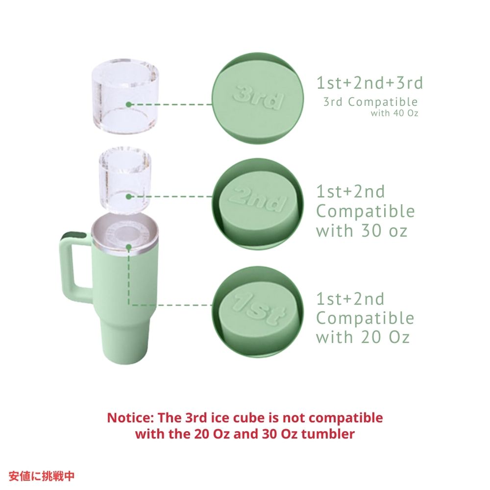 Fu Store アイスキューブトレー 製氷皿 シリコーン型 40オンス用 [グリーン] Ice Cube Tray Silicone Mold 40oz Green 5