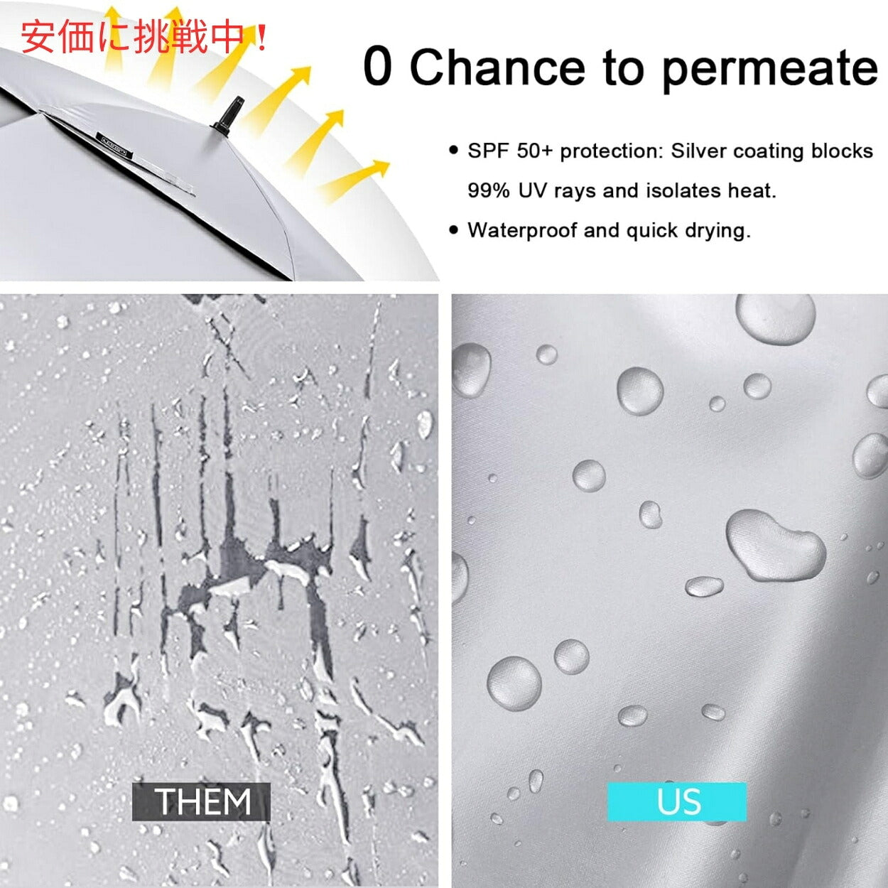 G4Free 68Inch Golf Umbrella Auto Open Sun Rain Umbrella Silver Lake Blue ゴルフ傘 晴雨兼用傘 ジャンボ傘 UVパラソル 自動オープン 銀色 湖青 5