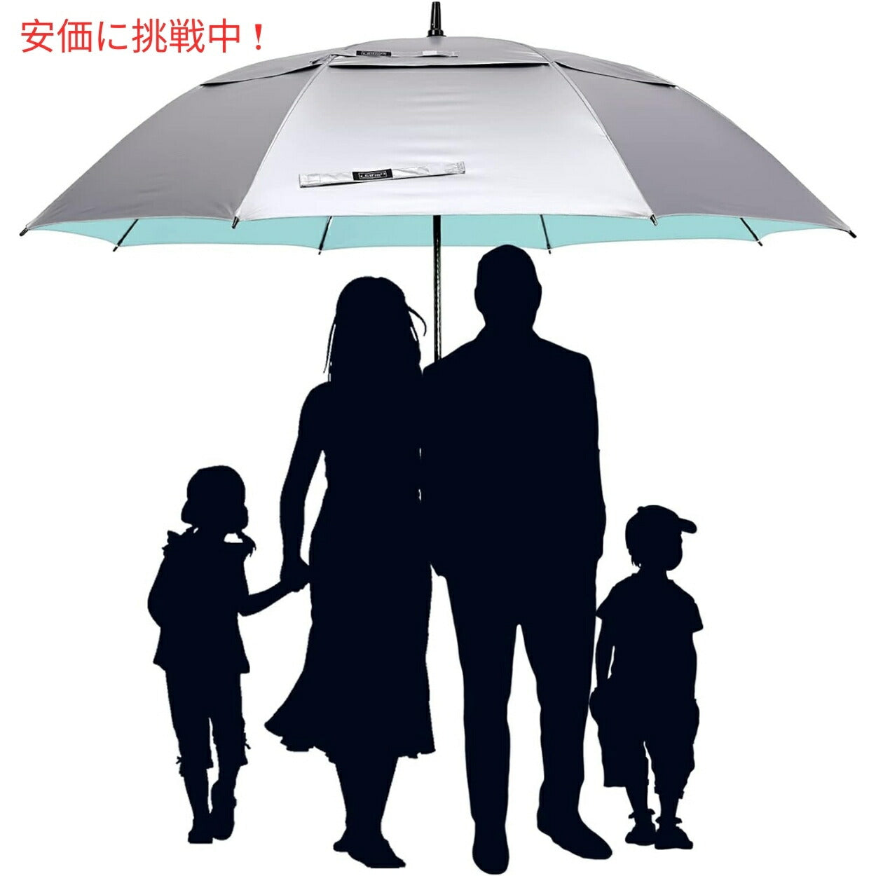 G4Free 54Inch Golf Umbrella Auto Open Sun Rain Umbrella Silver Lake Blue ゴルフ傘 晴雨兼用傘 ジャンボ傘 UVパラソル 自動オープン 銀色 湖青 4