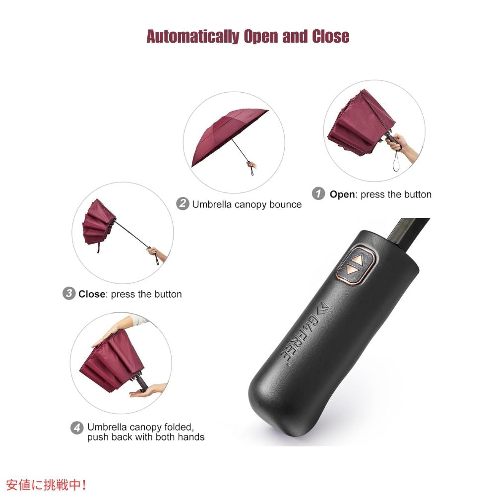 G4Free 自動開閉 ゴルフ傘 46インチ バーゲンディ G4Free Automatic Golf Umbrella 46 inches-Burgendy 4