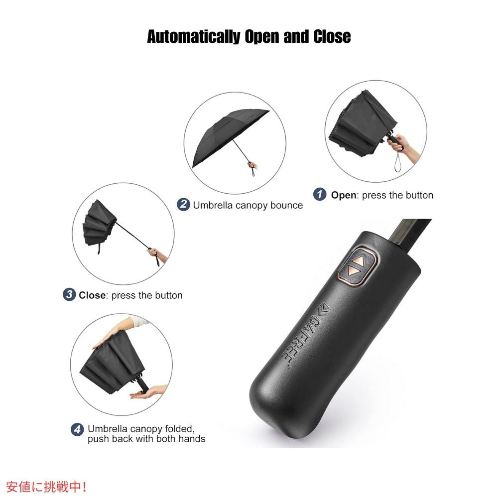 G4Free 自動開閉 ゴルフ傘 54インチ ブラック G4Free Automatic Golf Umbrella 54 inches-Black 4