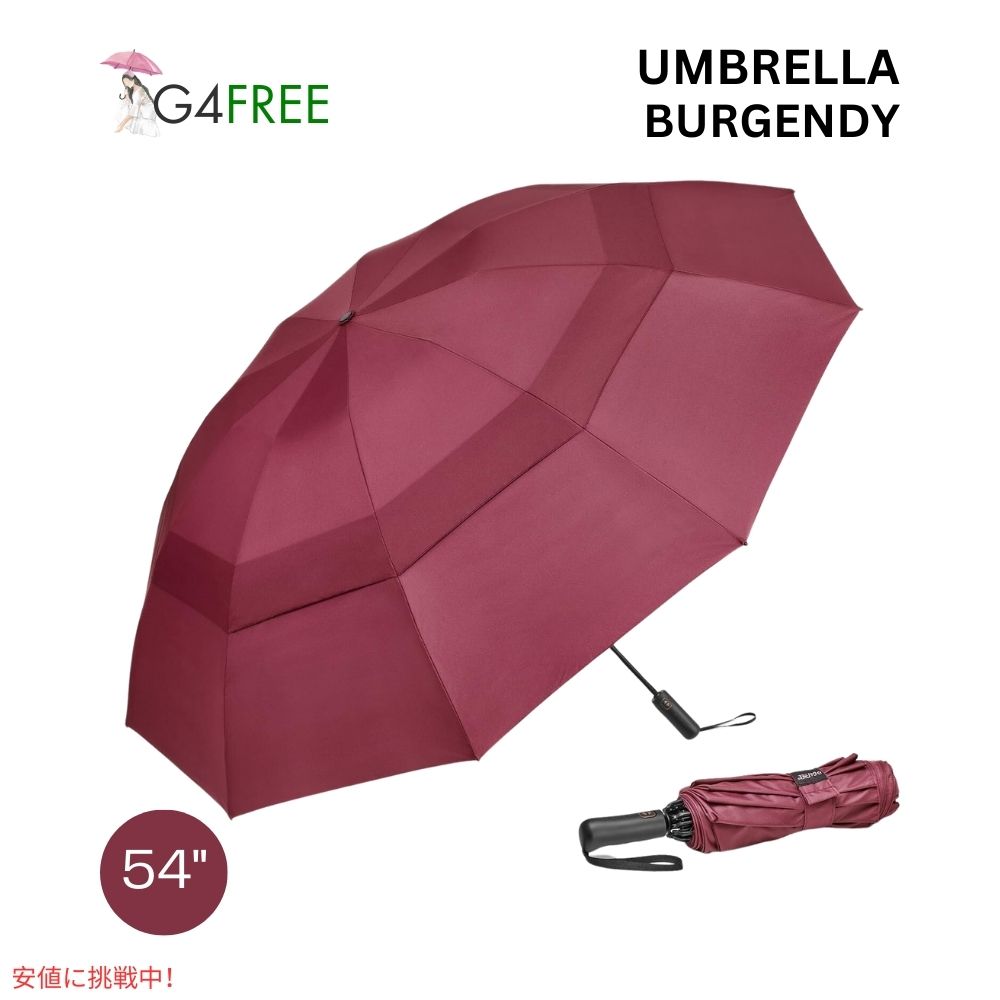 G4Free 自動開閉 ゴルフ傘 54インチ バーゲンディ G4Free Automatic Golf Umbrella 54 inches-Burgendy 1