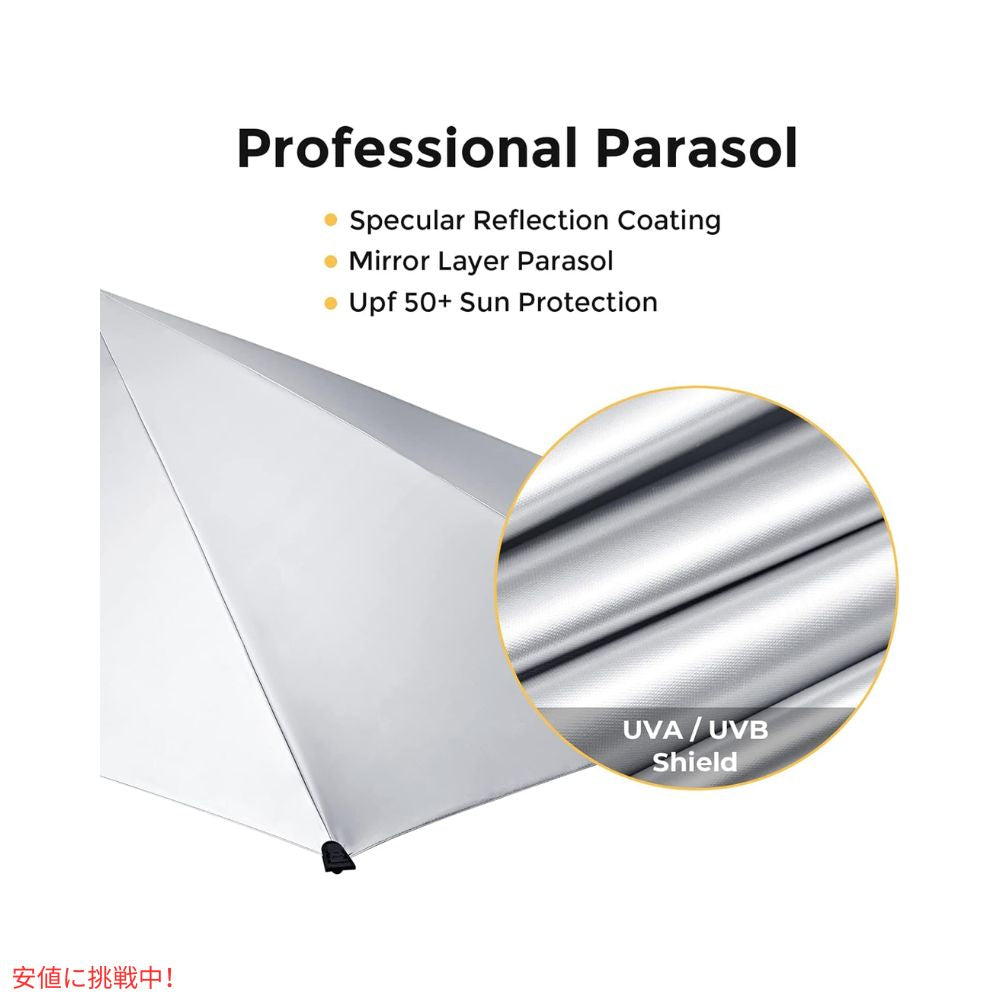 G4Free UPF 50+ 調節可能 ビーチパラソル  XL ブラック/シルバー UVカット 日傘 パラソル ゴルフ傘 UPF 50+ Adjustable Beach Umbrella XL Black/Silver 6
