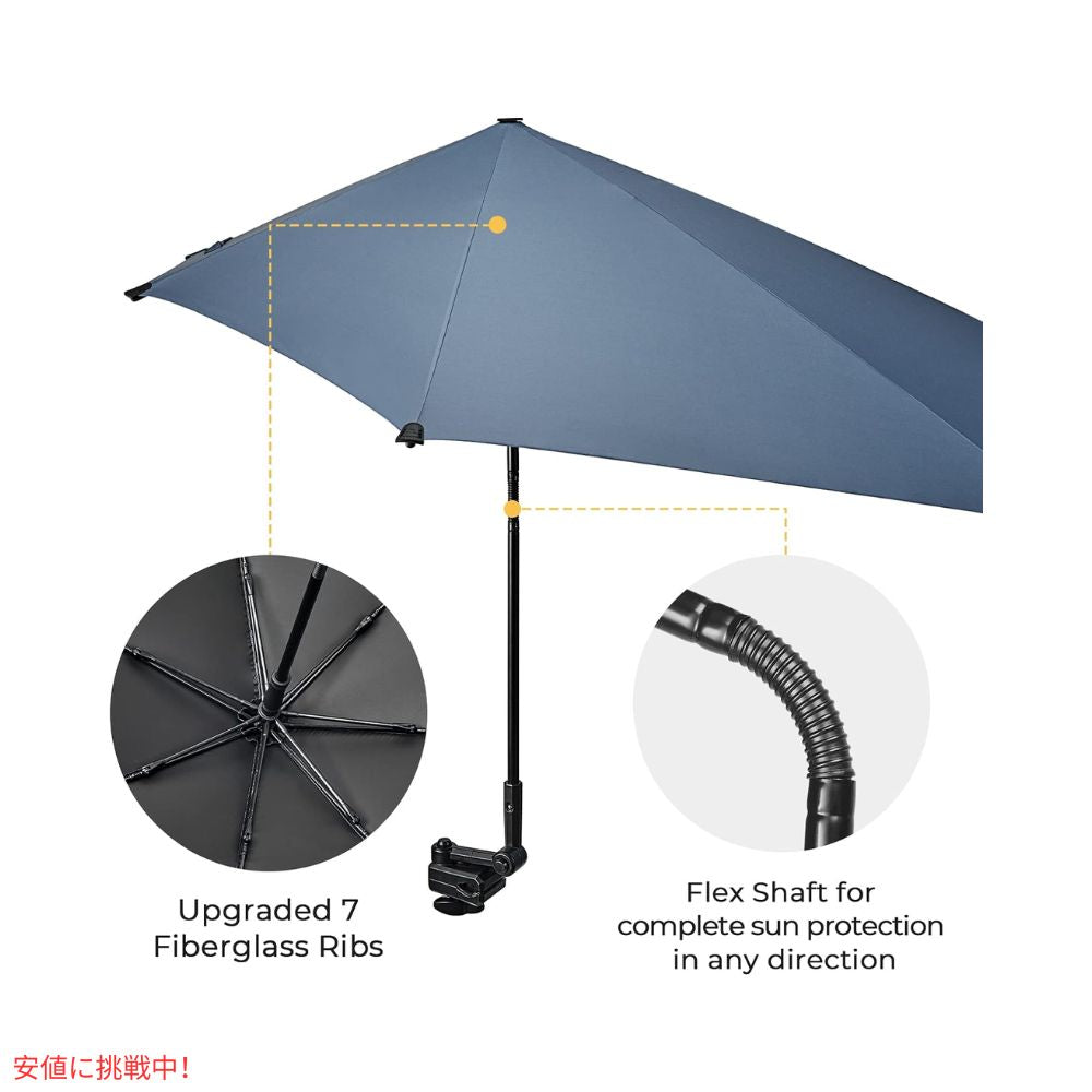 G4Free UPF 50+ 調節可能 ビーチパラソル XL ダークブルー UVカット 日傘 パラソル ゴルフ傘 UPF 50+ Adjustable Beach Umbrella XL Dark Blue 4