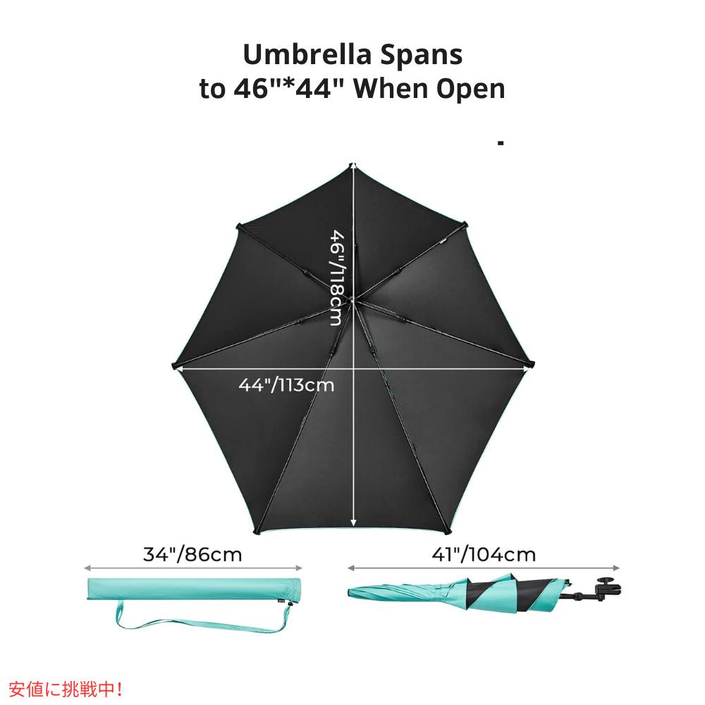 G4Free UPF 50+ 調節可能 ビーチパラソル XL レイクブルー UVカット 日傘 パラソル ゴルフ傘 UPF 50+ Adjustable Beach Umbrella XL Lake Blue 3