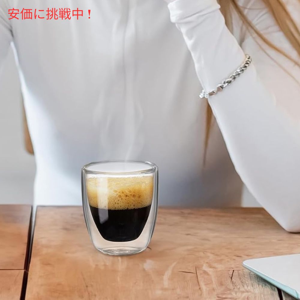 4個セット Gencywe 3oz Double Wall Espresso Cups Set of 4 ダブルウォールエスプレッソカップ 7