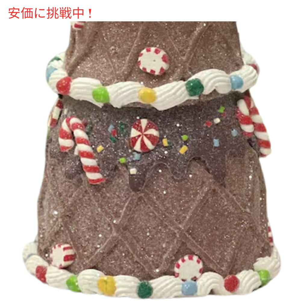 at home ジンジャーブレッドハウス レイヤードデザートコーントリー 15インチGingerbread House Layered Dessert Cone Tree 15inches 5