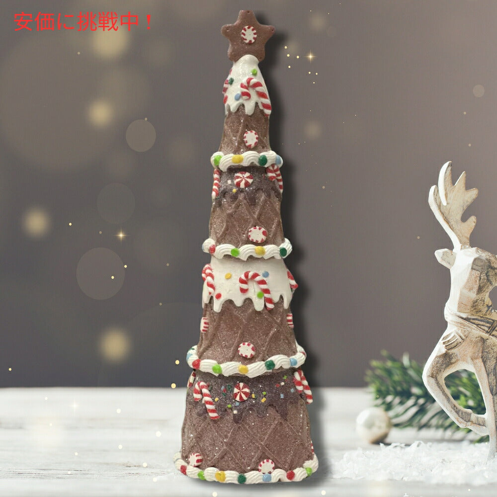at home ジンジャーブレッドハウス レイヤードデザートコーントリー 15インチGingerbread House Layered Dessert Cone Tree 15inches 6