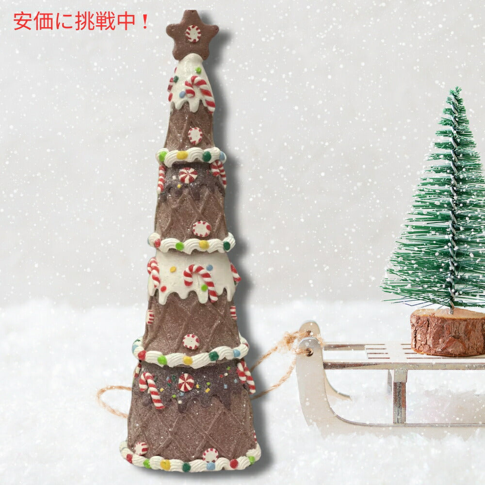 at home ジンジャーブレッドハウス レイヤードデザートコーントリー 15インチGingerbread House Layered Dessert Cone Tree 15inches 7