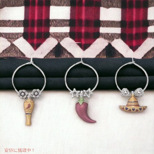 ワイングラスチャーム that Wine is Mine! ビバ メキシコ 6点セット 6Piece Wine Glass Markers Viva Mexico! 4
